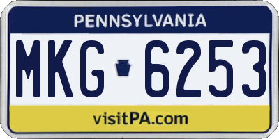 PA license plate MKG6253