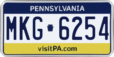 PA license plate MKG6254