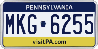 PA license plate MKG6255