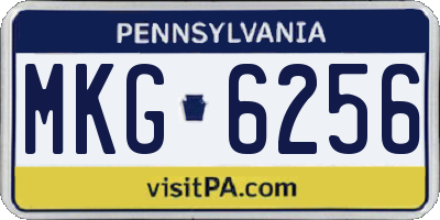 PA license plate MKG6256
