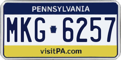 PA license plate MKG6257