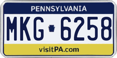 PA license plate MKG6258