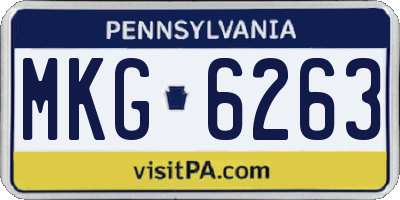 PA license plate MKG6263