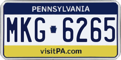 PA license plate MKG6265