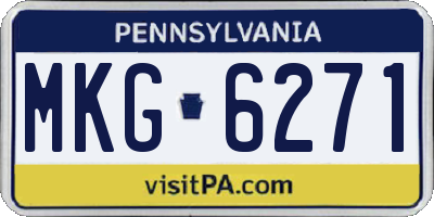 PA license plate MKG6271