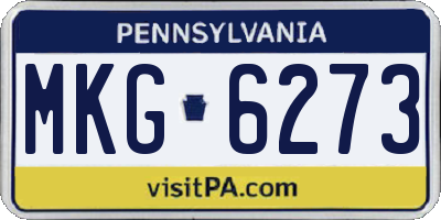 PA license plate MKG6273