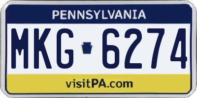 PA license plate MKG6274