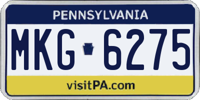 PA license plate MKG6275