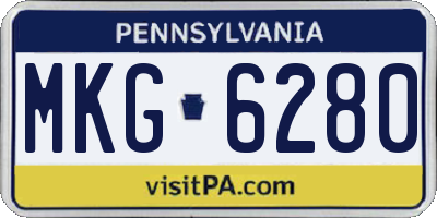 PA license plate MKG6280