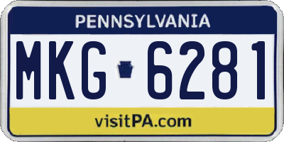 PA license plate MKG6281