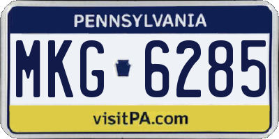 PA license plate MKG6285