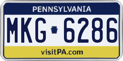 PA license plate MKG6286