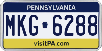 PA license plate MKG6288
