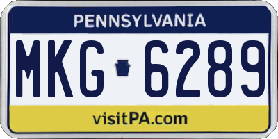 PA license plate MKG6289