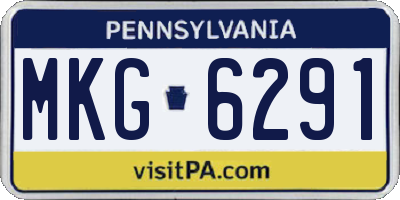 PA license plate MKG6291