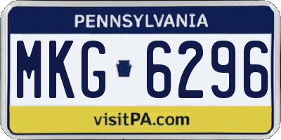 PA license plate MKG6296