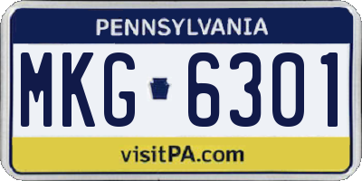 PA license plate MKG6301