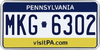 PA license plate MKG6302