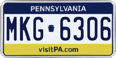PA license plate MKG6306