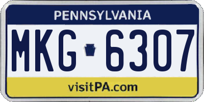 PA license plate MKG6307