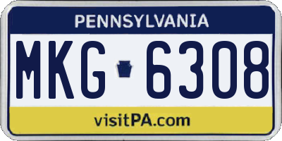 PA license plate MKG6308