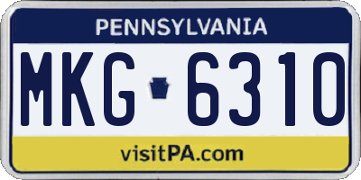 PA license plate MKG6310