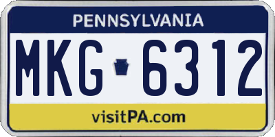 PA license plate MKG6312
