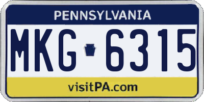 PA license plate MKG6315