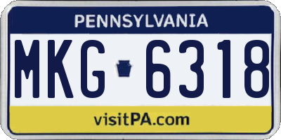 PA license plate MKG6318
