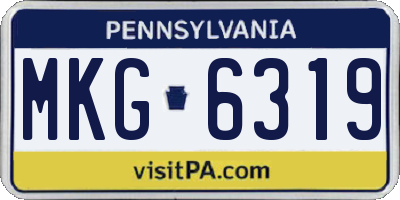 PA license plate MKG6319