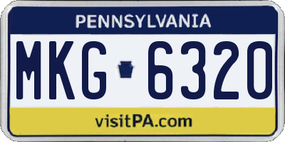 PA license plate MKG6320