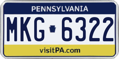 PA license plate MKG6322