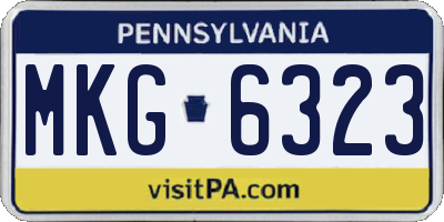 PA license plate MKG6323