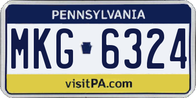 PA license plate MKG6324