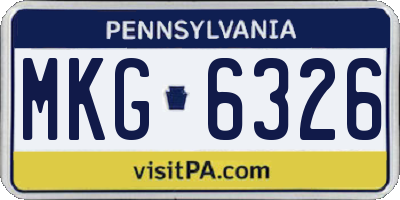 PA license plate MKG6326