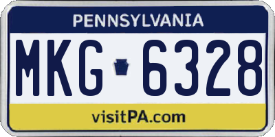 PA license plate MKG6328