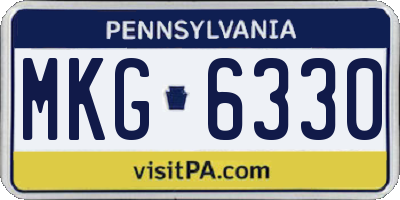 PA license plate MKG6330