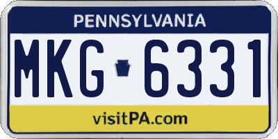 PA license plate MKG6331