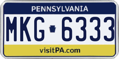 PA license plate MKG6333