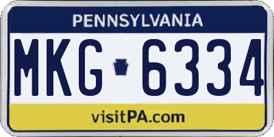 PA license plate MKG6334
