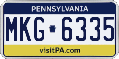 PA license plate MKG6335