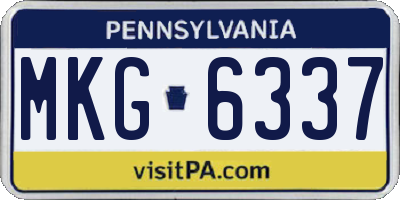 PA license plate MKG6337