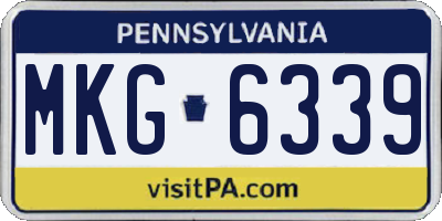 PA license plate MKG6339