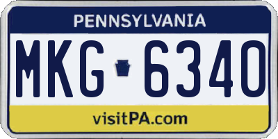 PA license plate MKG6340