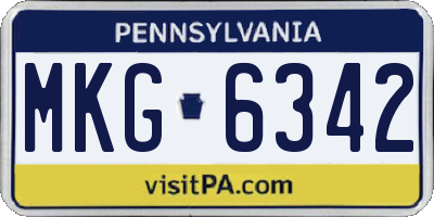 PA license plate MKG6342