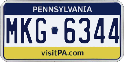 PA license plate MKG6344