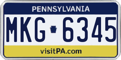 PA license plate MKG6345