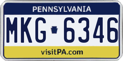 PA license plate MKG6346