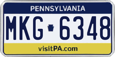 PA license plate MKG6348