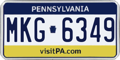 PA license plate MKG6349